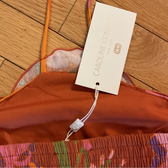 Caroline Constas Floral Halter Dress linen dress travel dress summer dress - Picture 9 of 16